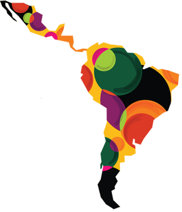 Logo - Convergências Democráticas com o mapa da América Latina